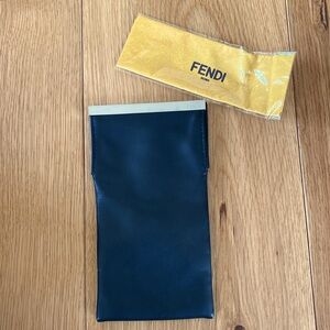 Fendi Sunglass Case. Black leather
